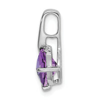 14k White Gold Cushion Amethyst and Diamond Pendant-PM7046-AM-001-WA
