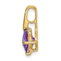 14k Cushion Amethyst and Diamond Pendant-PM7046-AM-001-YA