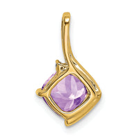 14k Cushion Amethyst and Diamond Pendant-PM7046-AM-001-YA