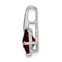 14k White Gold Cushion Garnet and Diamond Pendant-PM7046-GA-001-WA