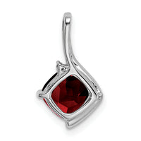 14k White Gold Cushion Garnet and Diamond Pendant-PM7046-GA-001-WA