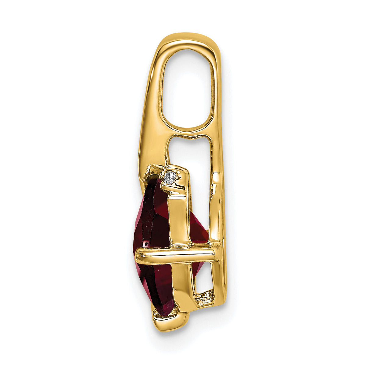 14k Cushion Garnet and Diamond Pendant-PM7046-GA-001-YA