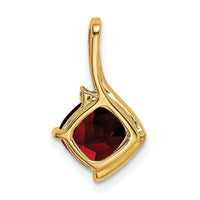 14k Cushion Garnet and Diamond Pendant-PM7046-GA-001-YA