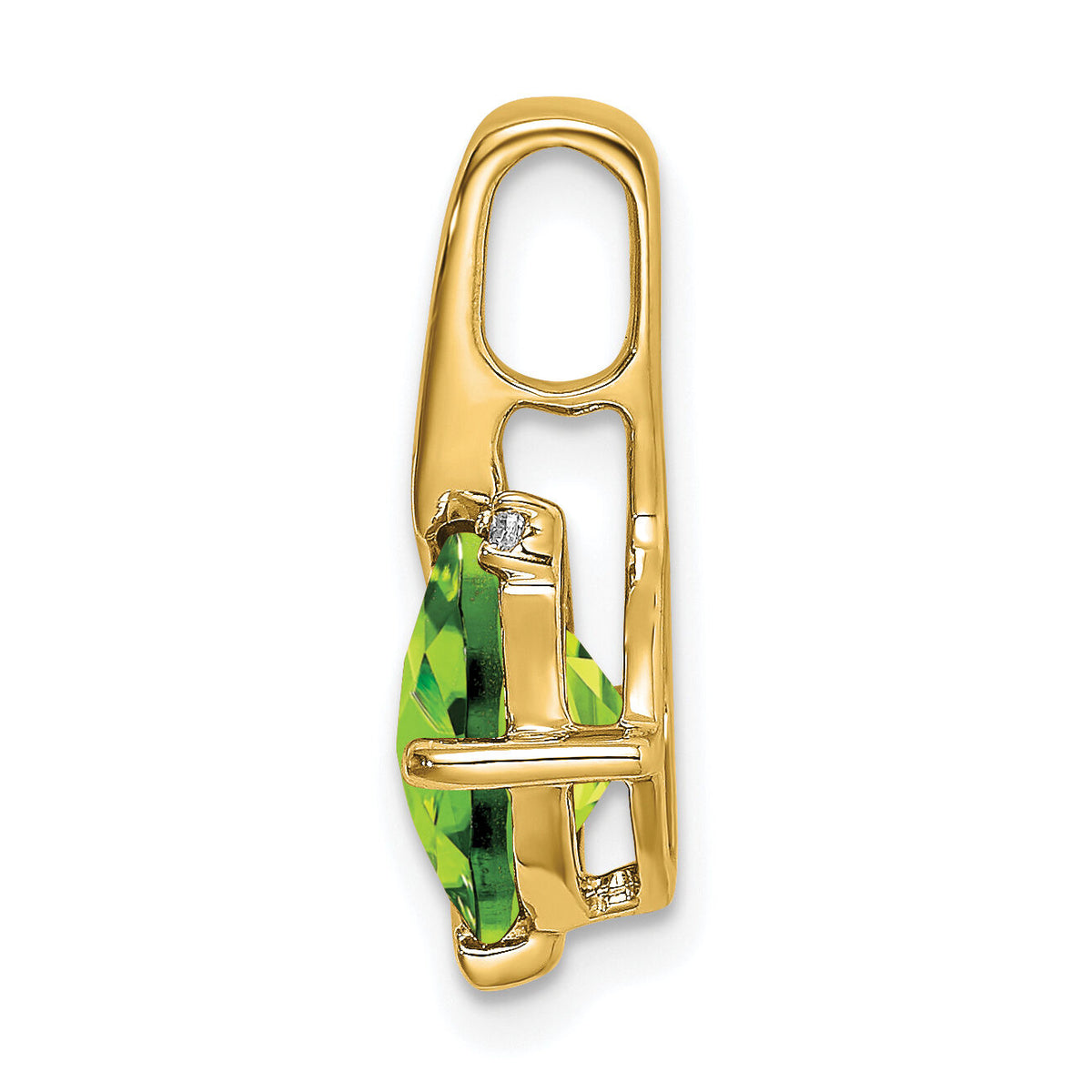 14k Cushion Peridot and Diamond Pendant-PM7046-PE-001-YA