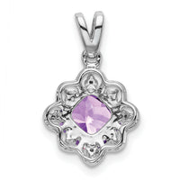 14k White Gold Amethyst and Diamond Scalloped Pendant-PM7047-AM-004-WA