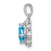 14k White Gold Blue Topaz and Diamond Scalloped Pendant-PM7047-BT-004-WA