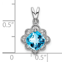 14k White Gold Blue Topaz and Diamond Scalloped Pendant-PM7047-BT-004-WA