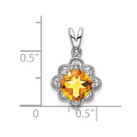 14k White Gold Citrine and Diamond Scalloped Pendant-PM7047-CI-004-WA