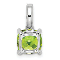 14k White Gold Cushion Peridot and Diamond Pendant-PM7048-PE-006-WA