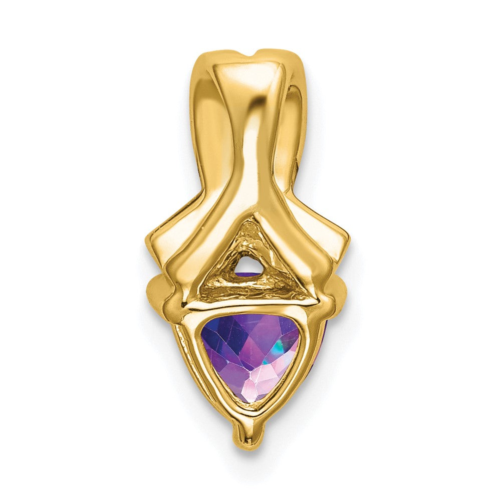 14k Trillion Amethyst and Diamond Pendant-PM7053-AM-003-YA
