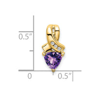 14k Trillion Amethyst and Diamond Pendant-PM7053-AM-003-YA