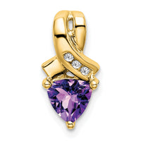 14k Trillion Amethyst and Diamond Pendant-PM7053-AM-003-YA