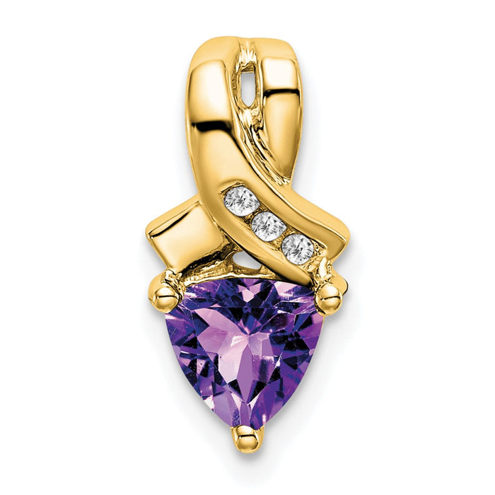 14k Trillion Amethyst and Diamond Pendant-PM7053-AM-003-YA