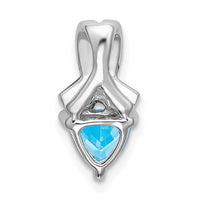 14k White Gold Trillion Blue Topaz and Diamond Pendant-PM7053-BT-003-WA