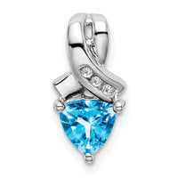 14k White Gold Trillion Blue Topaz and Diamond Pendant-PM7053-BT-003-WA