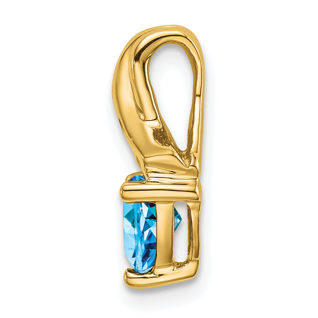 14k Trillion Blue Topaz and Diamond Pendant-PM7053-BT-003-YA
