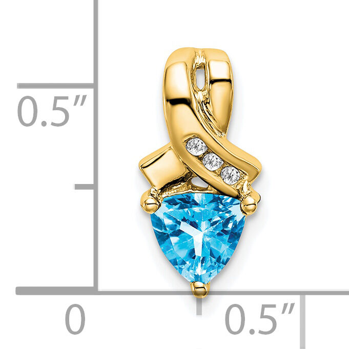 14k Trillion Blue Topaz and Diamond Pendant-PM7053-BT-003-YA