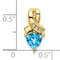 14k Trillion Blue Topaz and Diamond Pendant-PM7053-BT-003-YA