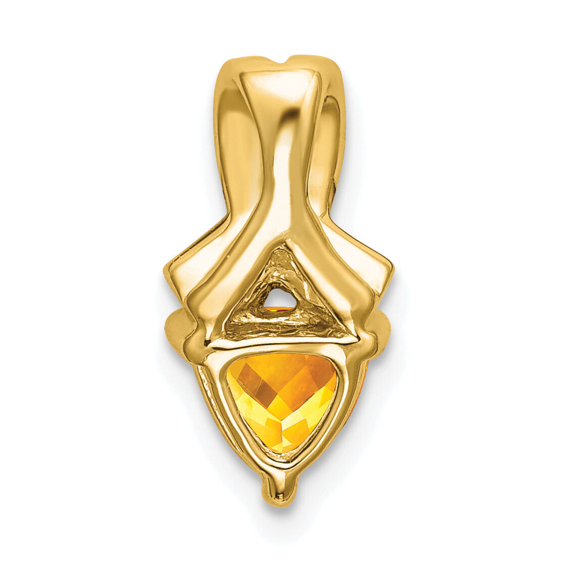 14k Trillion Citrine and Diamond Pendant-PM7053-CI-003-YA