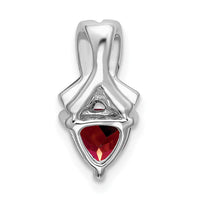 14k White Gold Trillion Garnet and Diamond Pendant-PM7053-GA-003-WA