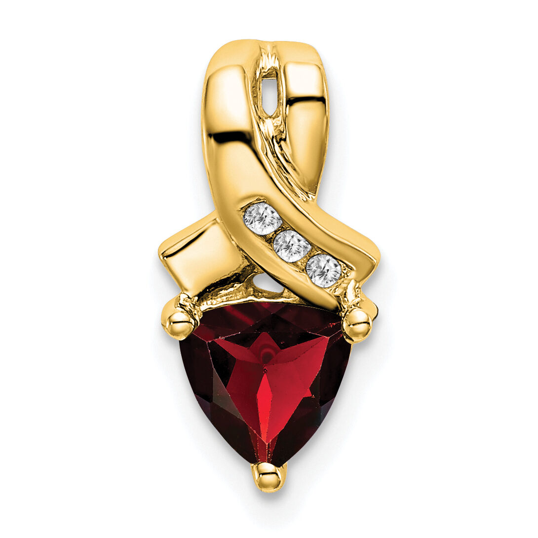 14k Trillion Garnet and Diamond Pendant-PM7053-GA-003-YA