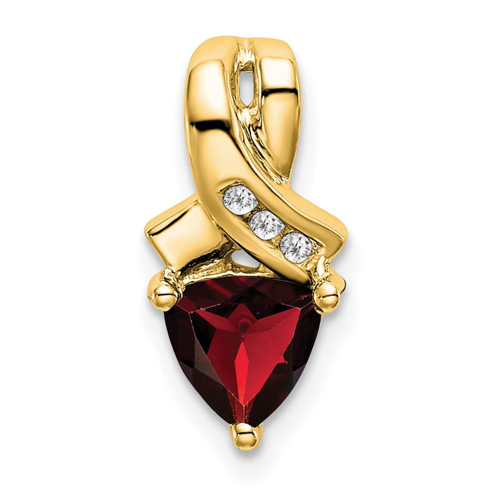 14k Trillion Garnet and Diamond Pendant-PM7053-GA-003-YA