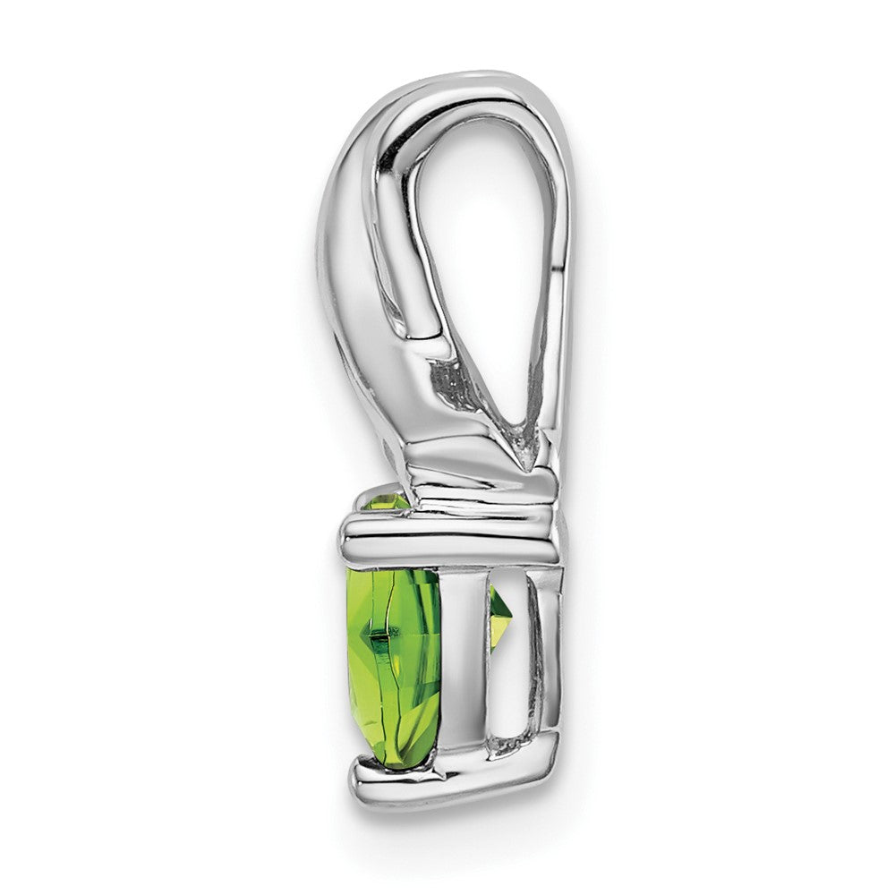 14k White Gold Trillion Peridot and Diamond Pendant-PM7053-PE-003-WA