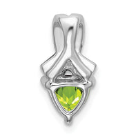 14k White Gold Trillion Peridot and Diamond Pendant-PM7053-PE-003-WA