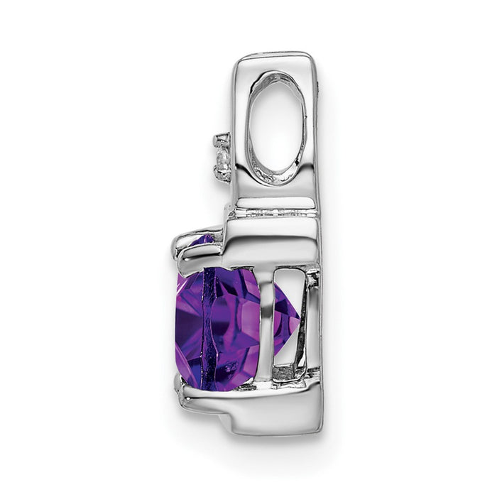 14k White Gold Amethyst and Diamond Pendant-PM7054-AM-001-WA
