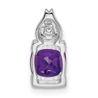 14k White Gold Amethyst and Diamond Pendant-PM7054-AM-001-WA