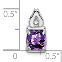 14k White Gold Amethyst and Diamond Pendant-PM7054-AM-001-WA