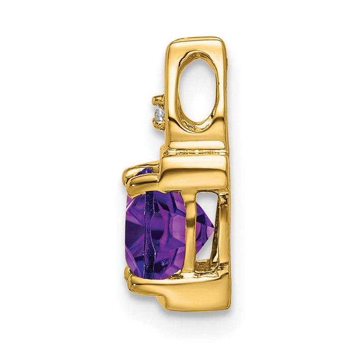 14k Amethyst and Diamond Pendant-PM7054-AM-001-YA