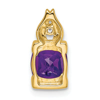 14k Amethyst and Diamond Pendant-PM7054-AM-001-YA