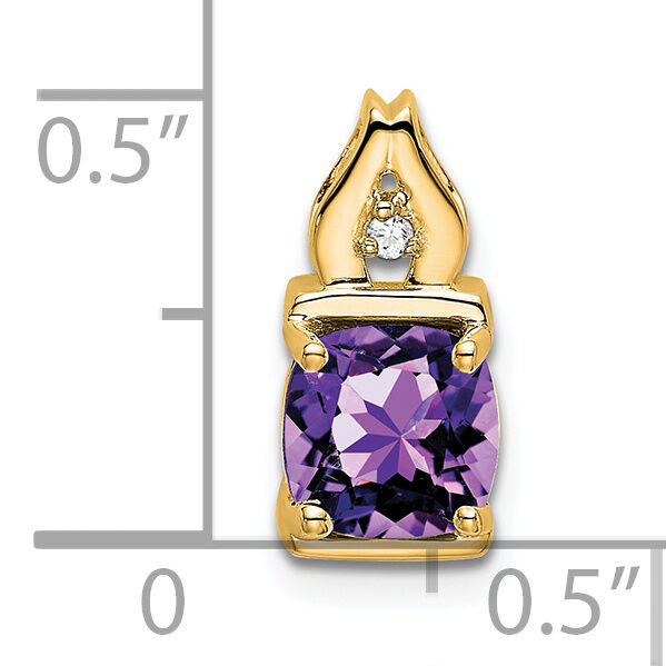 14k Amethyst and Diamond Pendant-PM7054-AM-001-YA