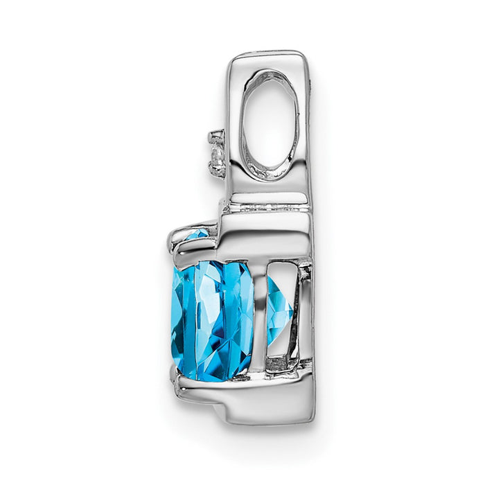 14k White Gold Blue Topaz and Diamond Pendant-PM7054-BT-001-WA