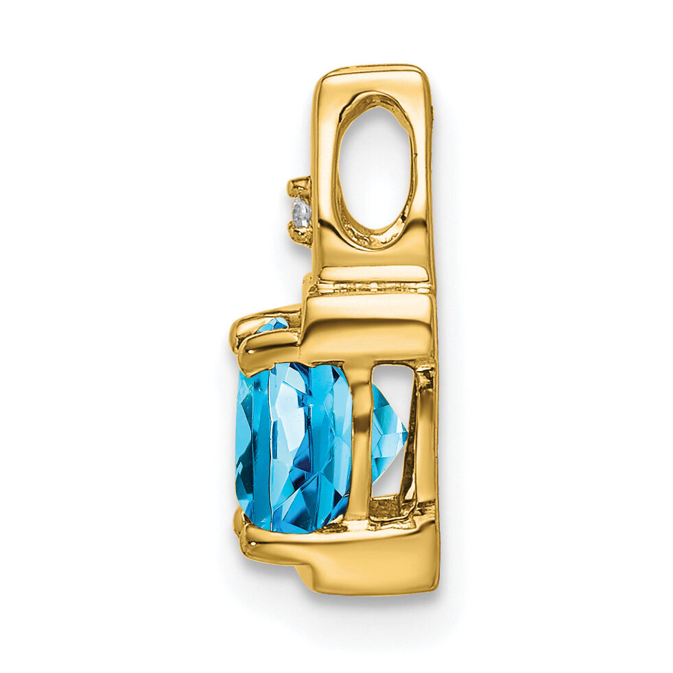 14k Blue Topaz and Diamond Pendant-PM7054-BT-001-YA