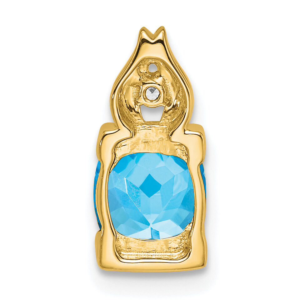 14k Blue Topaz and Diamond Pendant-PM7054-BT-001-YA