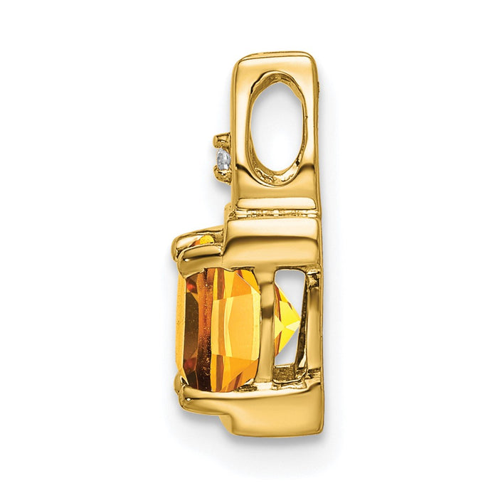 14k Citrine and Diamond Pendant-PM7054-CI-001-YA