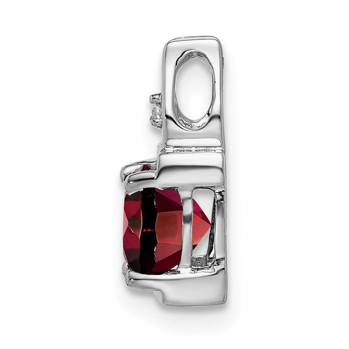 14k White Gold Garnet and Diamond Pendant-PM7054-GA-001-WA