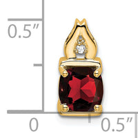 14k Garnet and Diamond Pendant-PM7054-GA-001-YA
