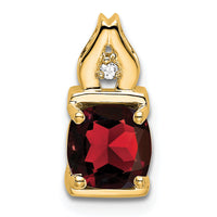 14k Garnet and Diamond Pendant-PM7054-GA-001-YA