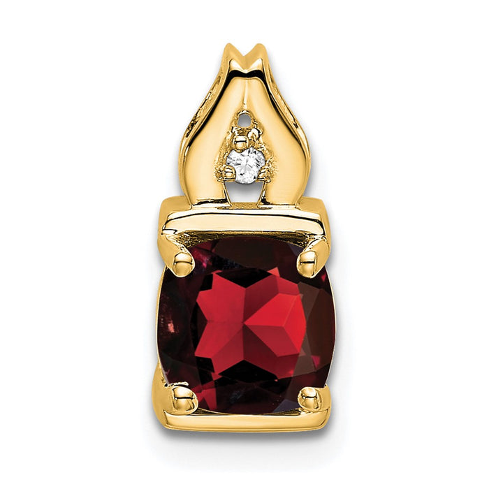 14k Garnet and Diamond Pendant-PM7054-GA-001-YA