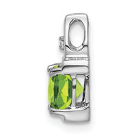 14k White Gold Peridot and Diamond Pendant-PM7054-PE-001-WA