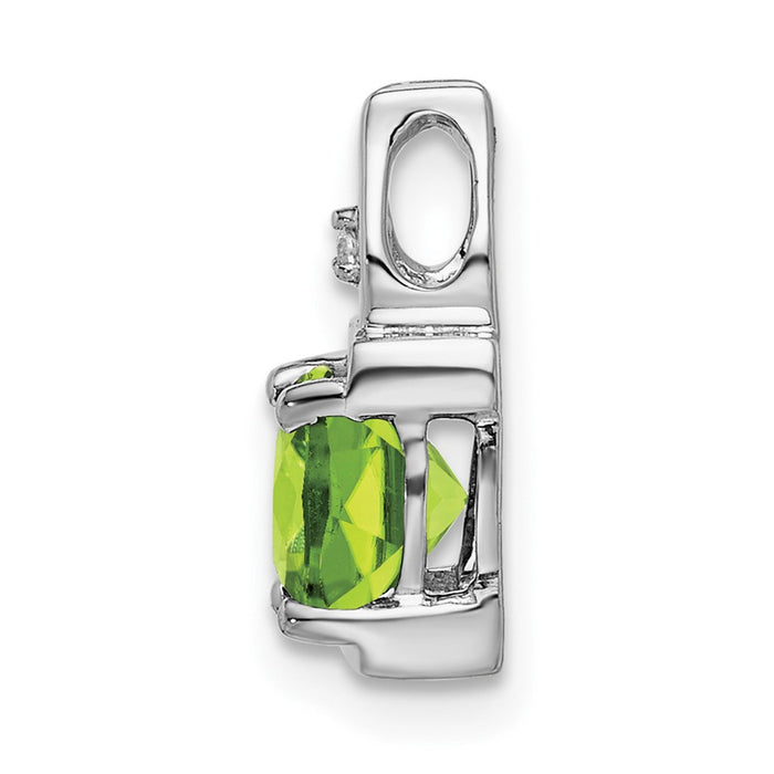 14k White Gold Peridot and Diamond Pendant-PM7054-PE-001-WA
