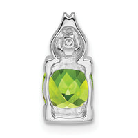 14k White Gold Peridot and Diamond Pendant-PM7054-PE-001-WA