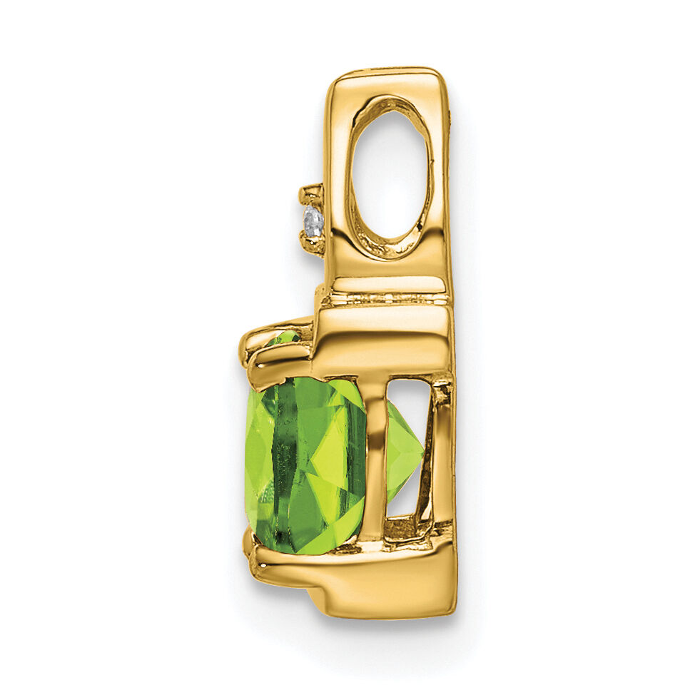 14k Peridot and Diamond Pendant-PM7054-PE-001-YA