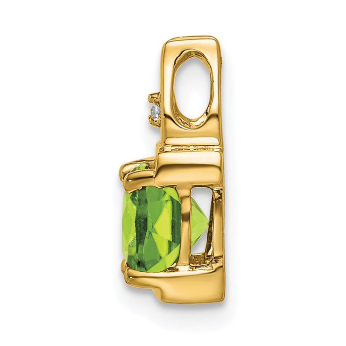 14k Peridot and Diamond Pendant-PM7054-PE-001-YA
