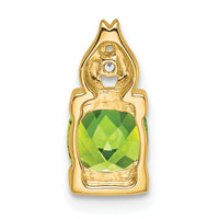 14k Peridot and Diamond Pendant-PM7054-PE-001-YA