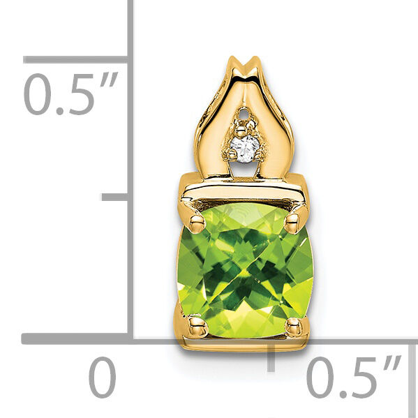 14k Peridot and Diamond Pendant-PM7054-PE-001-YA