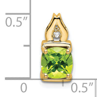 14k Peridot and Diamond Pendant-PM7054-PE-001-YA
